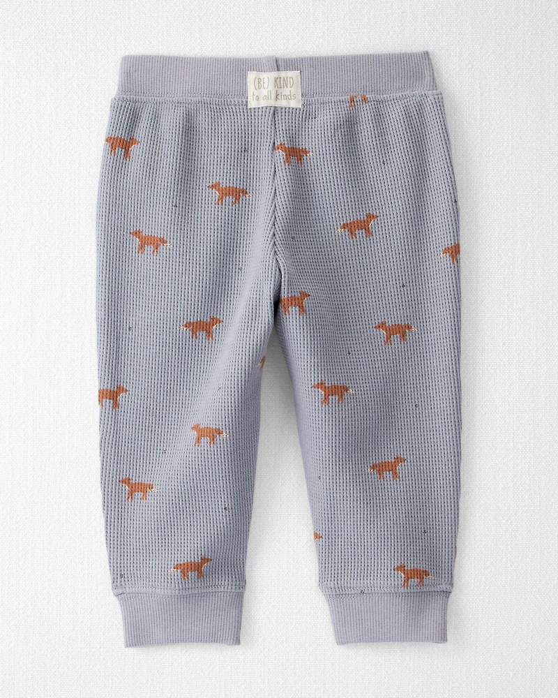 Baby 2-Piece Organic Cotton Waffle Knit Set in Shadow Fox Print