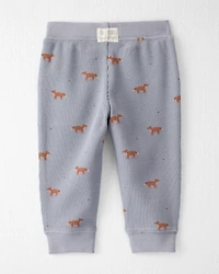 Baby 2-Piece Organic Cotton Waffle Knit Set in Shadow Fox Print