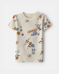 Toddler 2-Piece Blippi Short-Sleeve Pajama Set - Cream