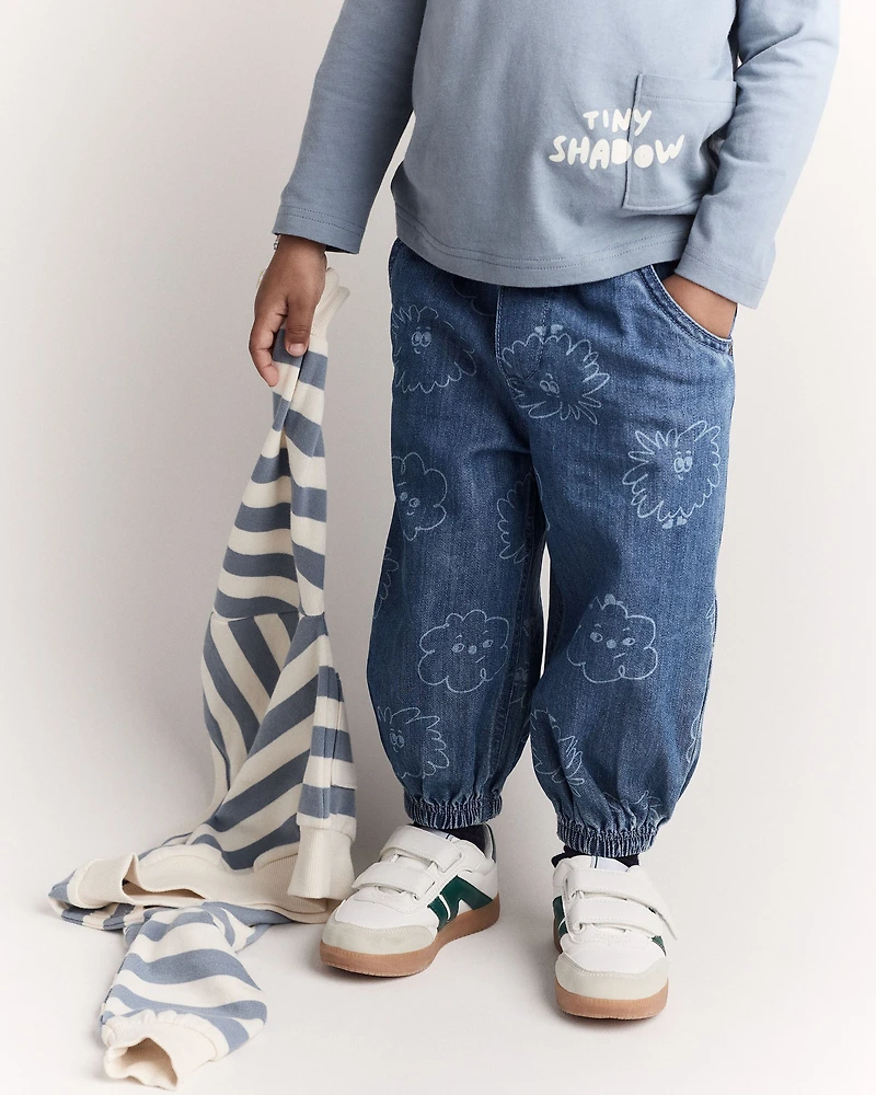 Toddler Squish Jump Rope Jogger in Denim - Blue