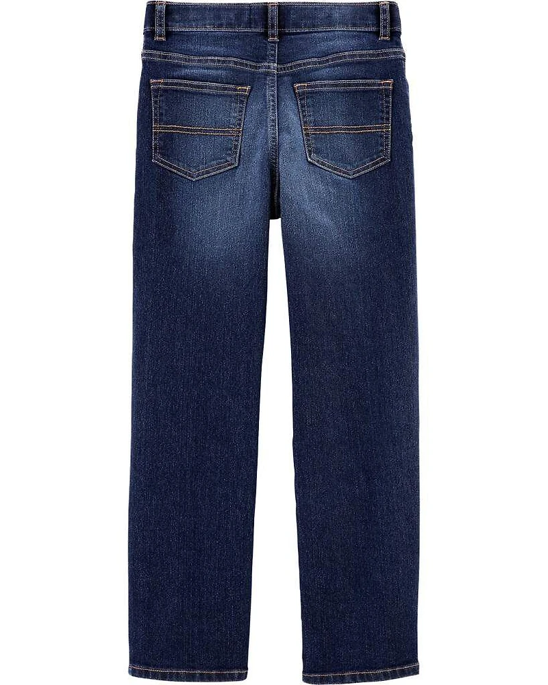 Kid Dark Wash Husky-Fit Classic Jeans