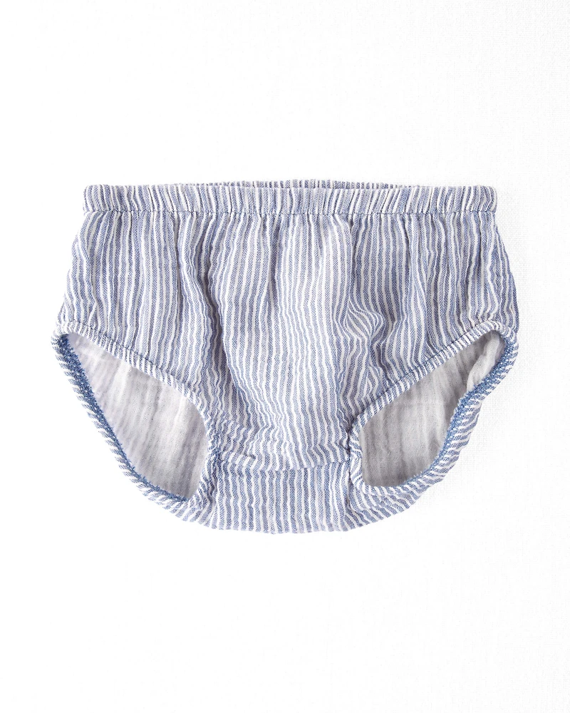 Baby Organic Cotton Striped Button-Front Dress