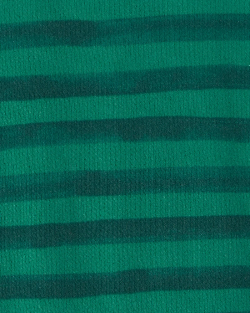 Toddler 1-Piece Striped Snowman 100% Cotton Snug Fit Footed Pajama - Green