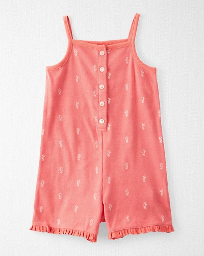 Toddler Organic Cotton Knit Romper in Seahorse Print