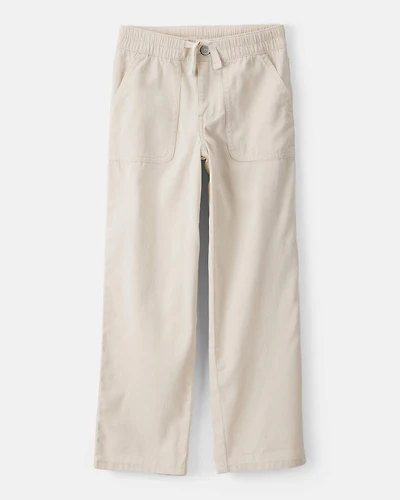 Girls Cotton Wide-Leg Pants - Cream