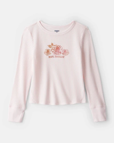 Girls Hey Darling Long-Sleeve Graphic Tee - Pink