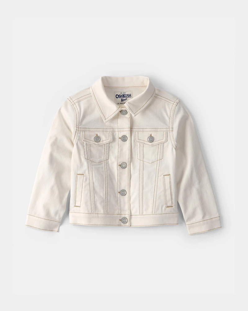 Toddler Girl Twill Jacket - Ivory
