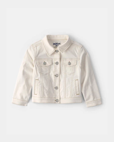 Toddler Girl Twill Jacket - Ivory