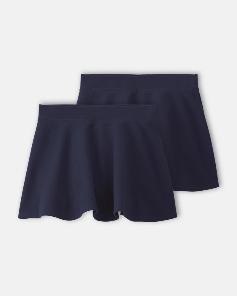 Toddler Girl 2-Pack Uniform Ponte Skort - Navy