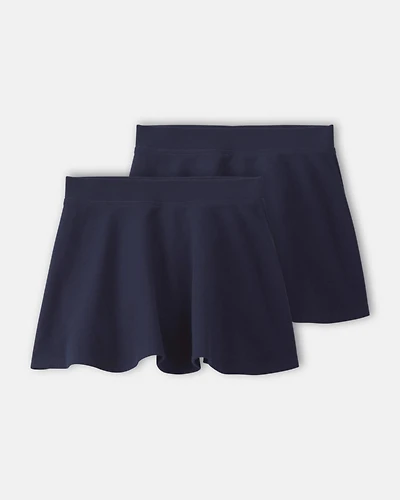 Toddler Girl 2-Pack Uniform Ponte Skort - Navy