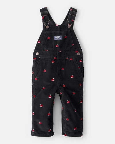 Baby Train Corduroy Overalls - Black