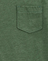 Baby Solid Short-Sleeve Pocket Tee - Dark Green