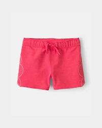 Baby Boy Crab French Terry Shorts - Coral