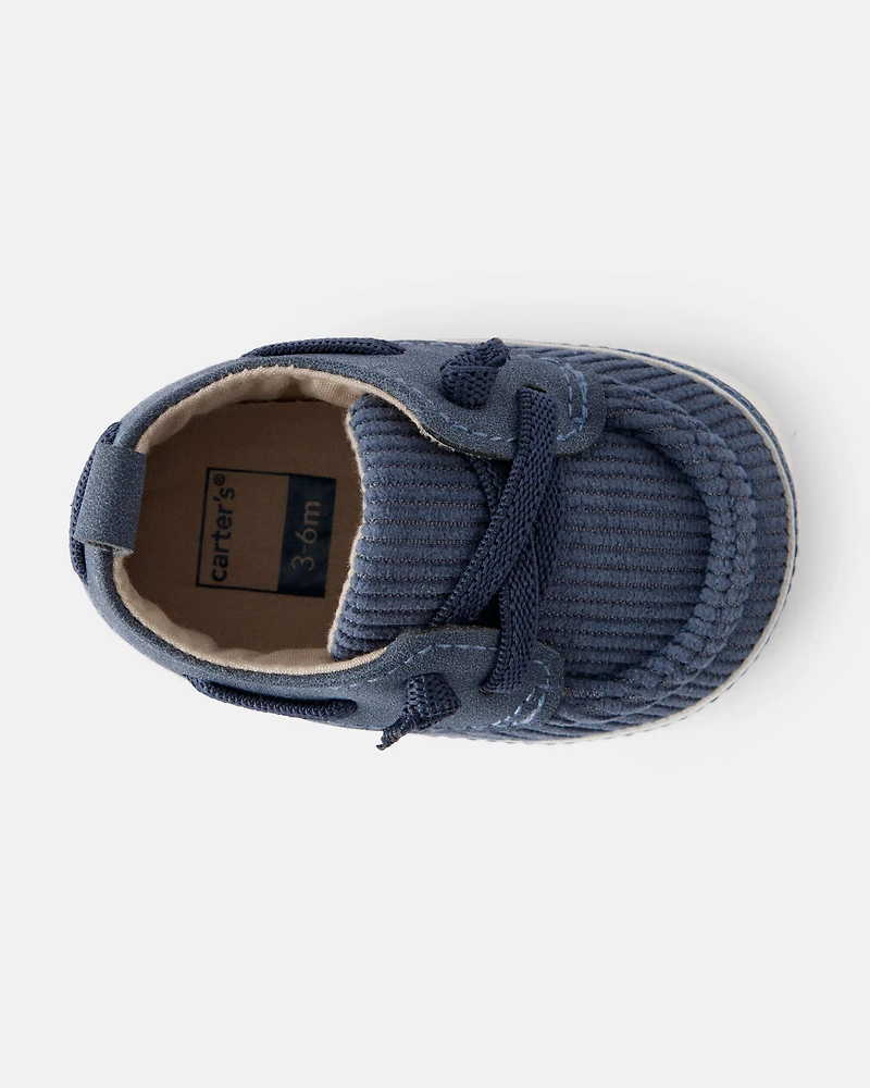 Baby Boy Corduroy Boat Shoes - Blue