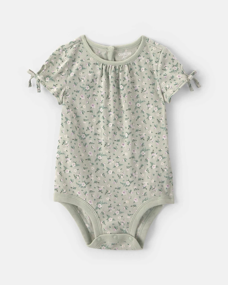 Baby Girl Floral Short-Sleeve Bodysuit