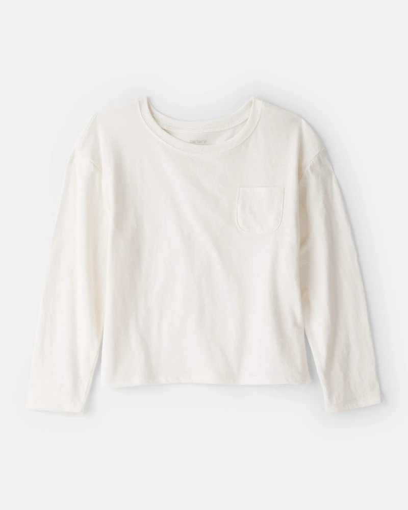 Girls Pocket Tee - White