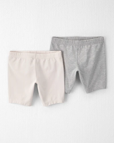 Girls 2-Pack Organic Cartwheel Shorts