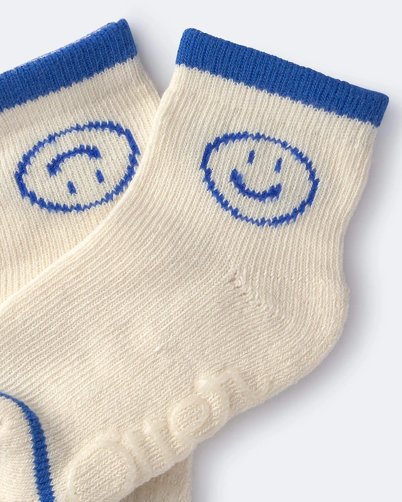 Toddler Emotions Crew Socks - Cream