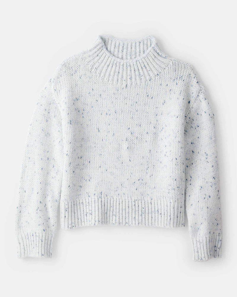 Girls Mock Neck Sweater - Blue