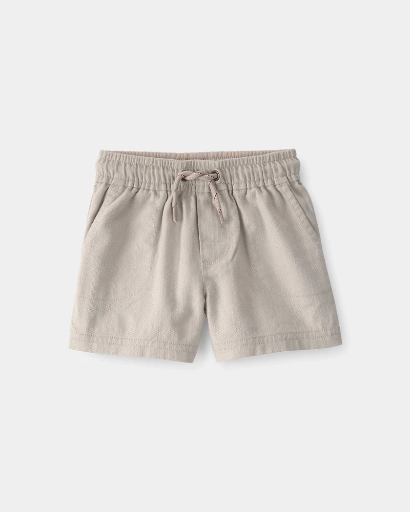 Baby Boy 2-Piece Striped T-Shirt & Shorts Set - Red/Khaki