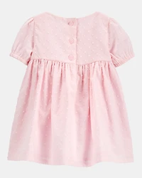 Baby Textured Babydoll Dress- Pink