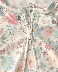 Baby Girl 2-Pack PurelySoft™ Butterfly Garden 1-Piece Pajamas