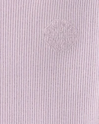 Baby Girl Logo Embroidered Ribbed Tee - Purple