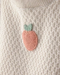 Baby Girl 2-Piece Peach Crochet Top & Short Set - Cream