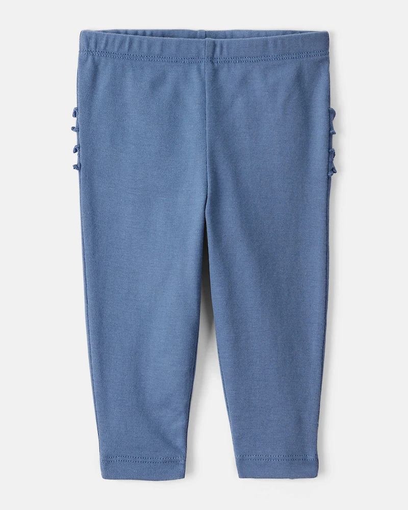 Baby Girl 2-Pack 100% Cotton Pull-On Pants - Blue/Pink