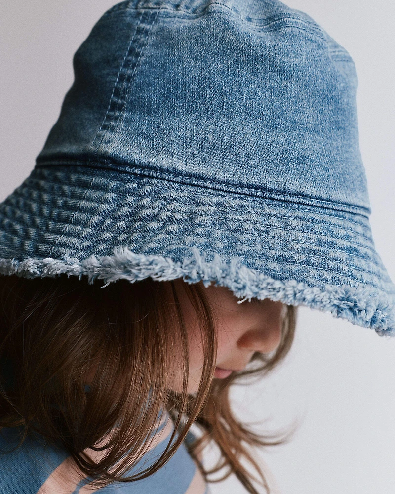 Toddler Denim Bucket Hat in Avenue Wash
