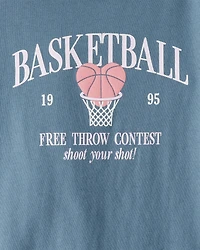 Girls Basketball Long-Sleeve Graphic Tee - Blue