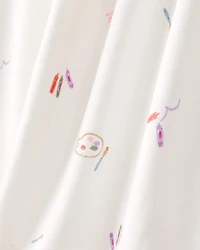 Toddler Girl Painting & Coloring Print PurelySoft Long-Sleeve 2-Piece Pajamas - Ivory