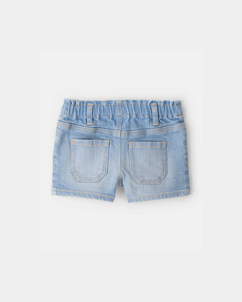 Baby Girl Denim Shorts - Light Wash