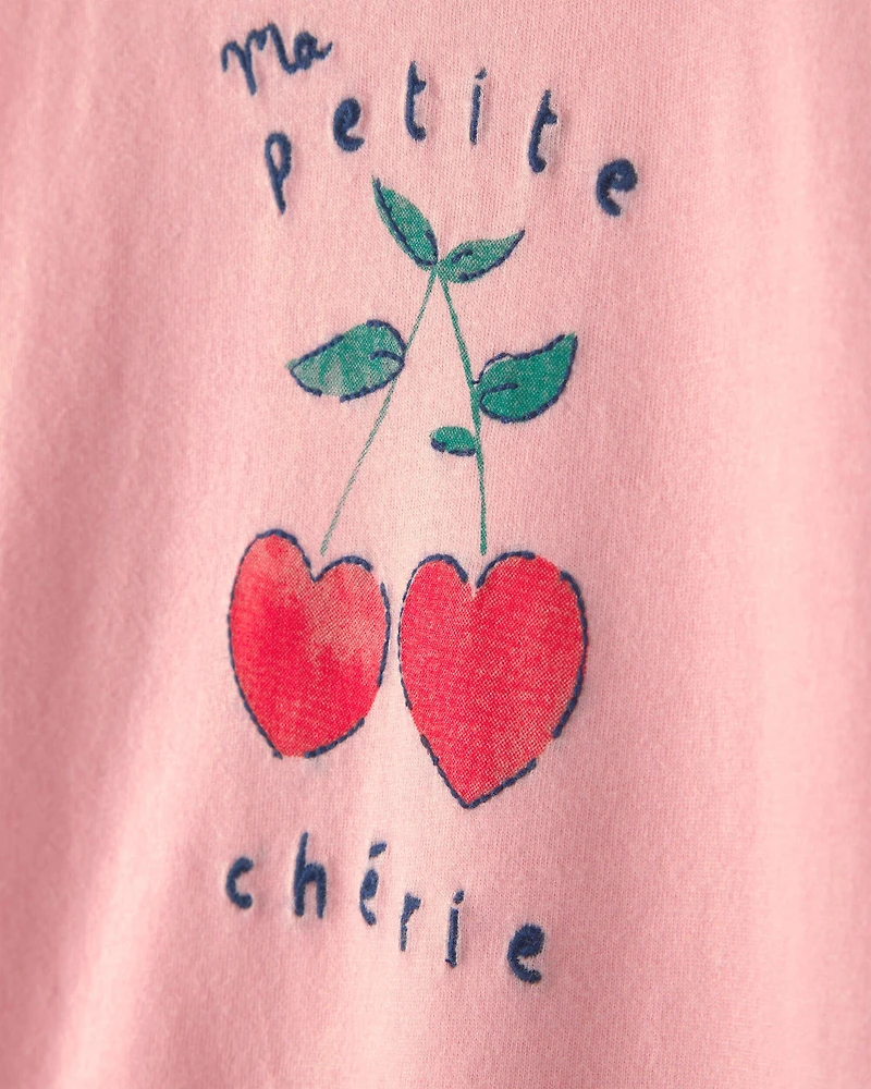 Baby Girl Cherry Top - Pink