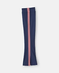 Girls Pull-On Stretch Active Flare Leggings - Navy Blue/Pink