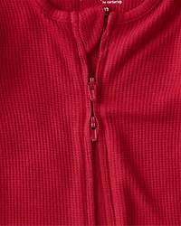 Baby Holiday Red PurelySoft Long-Sleeve Sleep & Play Pajamas - Red