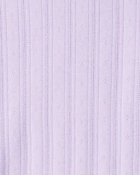 Girls Pointelle Long-Sleeve Top - Purple