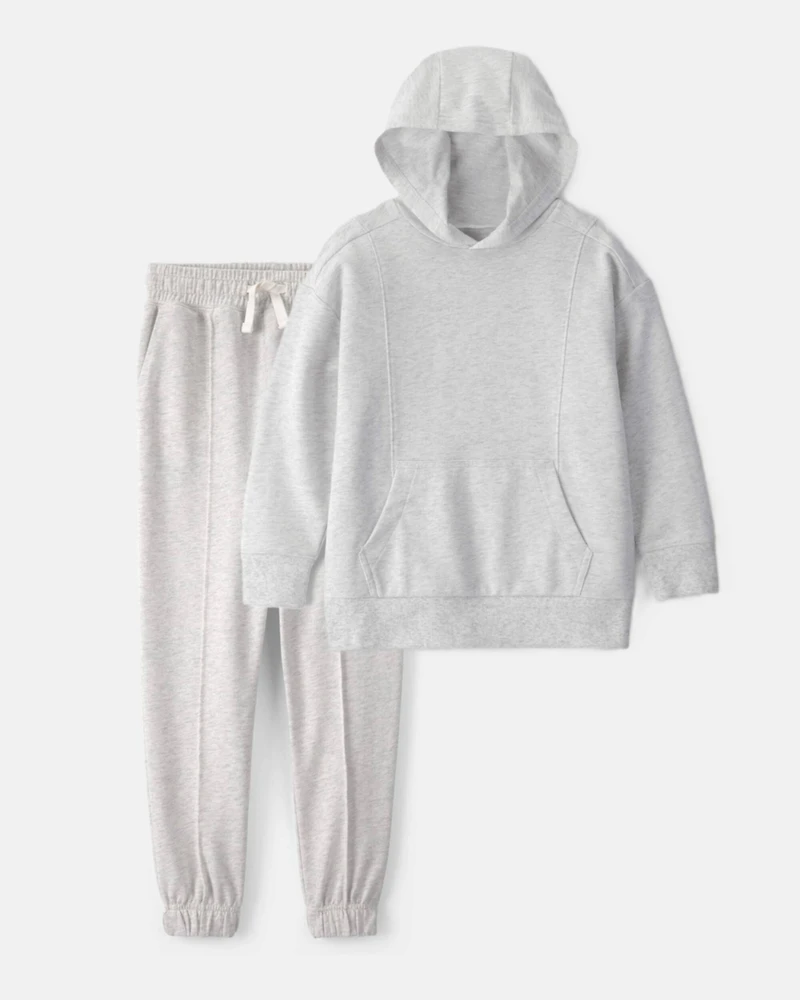 Boys 2-Piece French Terry Hoodie & Jogger Set - Grey