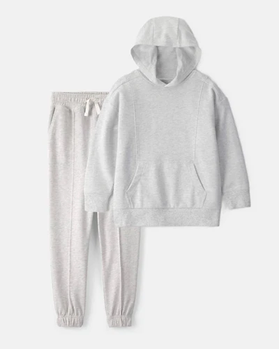 Boys 2-Piece French Terry Hoodie & Jogger Set - Grey