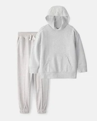 Boys 2-Piece French Terry Hoodie & Jogger Set - Grey
