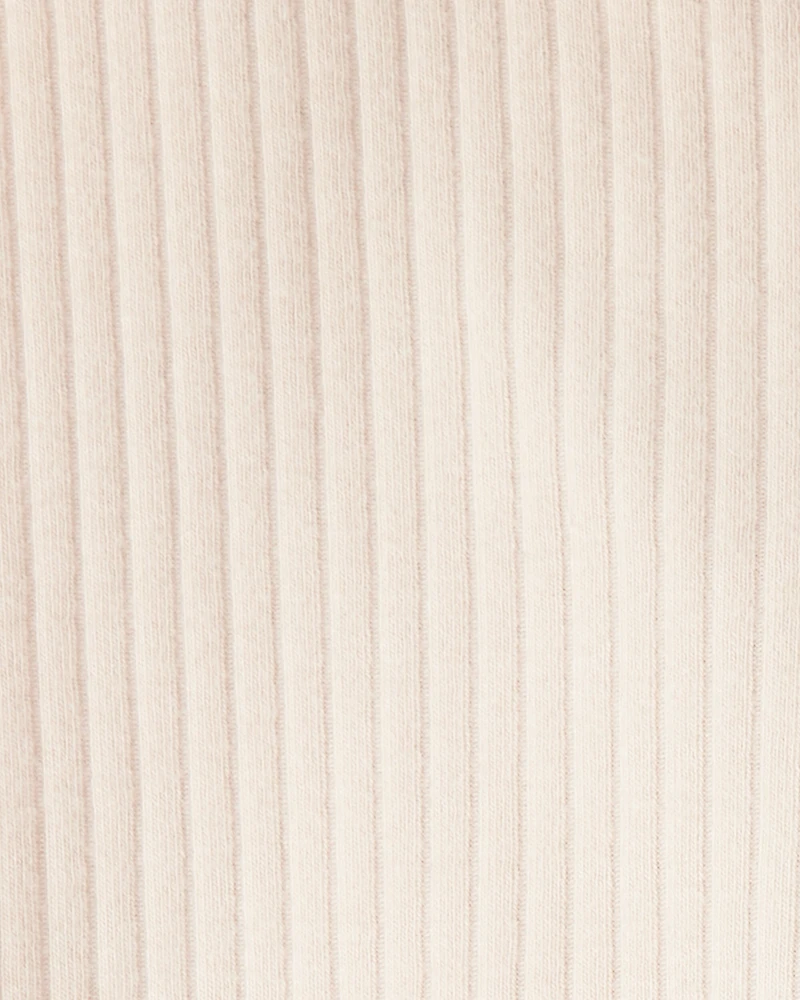 Toddler Girl Cotton Rib Pull-On Stretch Leggings - Cream