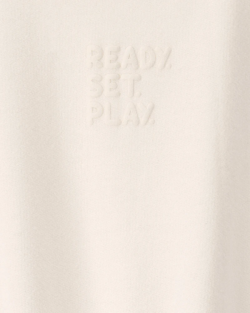 Toddler Girl 'Ready Set Play' French Terry Pullover Sweatshirt - Ivory