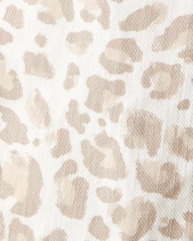Baby Girl Leopard Wide-Leg Pants - Ivory