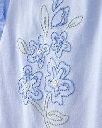 Toddler Girl 2-Piece Floral Top & Skort Set - Blue