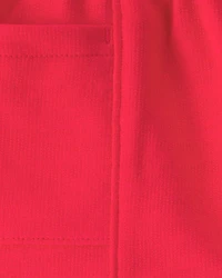 Baby Girl French Terry Shorts - Red
