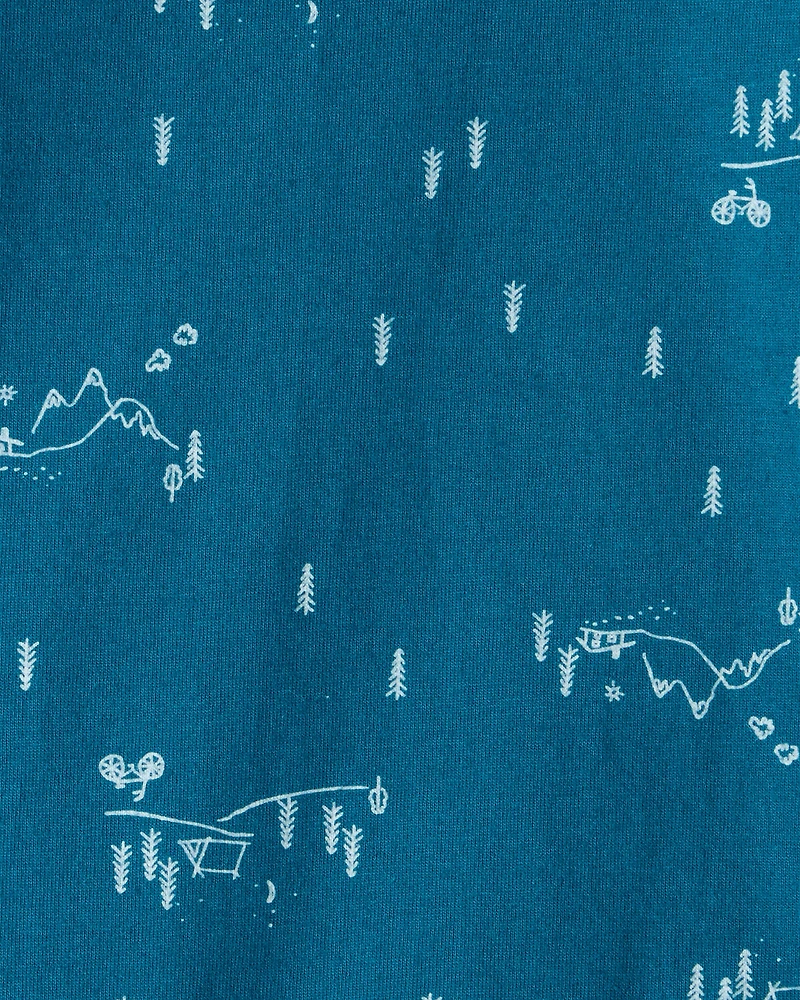 Baby Boy Woodland Long-Sleeve Graphic Bodysuit - Blue