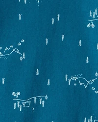 Baby Boy Woodland Long-Sleeve Graphic Bodysuit - Blue