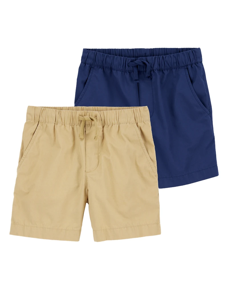 Kid 2-Pack Pull-On Poplin Shorts