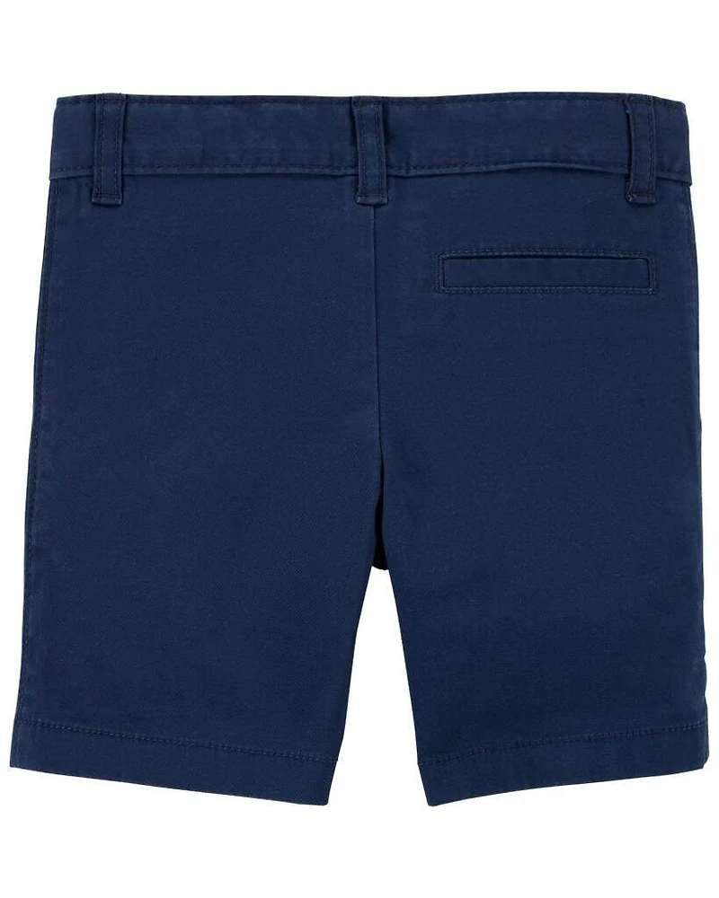 Toddler Blue Flat-Front Shorts