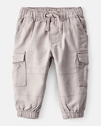 Baby Boy  Cotton Twill Pull-On Cargo Joggers - Grey